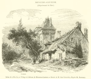 Salon von 1850-51, Dorf und Schloss von Menetou-Couture von French School
