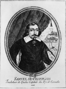 Samuel de Champlain (1570-1635), anonyme Gravur. von French School