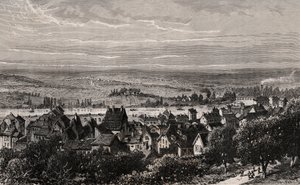 Sarreguemines - Moselle - Gravur in „La France illustrée: Geographie, Geschichte, statistische Verwaltung“ von V.A. Malt-Brown. 1884