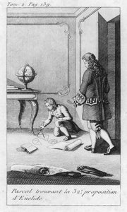 Szene aus der Kindheit von Blaise Pascal (1623-62) frühes 19. Jahrhundert von French School