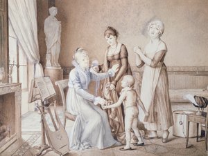 Szene aus dem Familienleben, frühes 19. Jahrhundert
