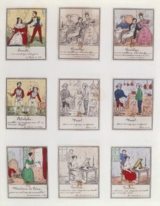 Szenen aus dem frühen 19. Jahrhundert Pariser Vaudeville und Opera-Comique, ca. 1825-35 von French School