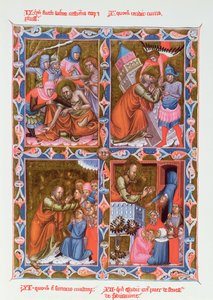 Szenen aus dem Leben des Heiligen Paulus, Faksimile eines Manuskripts des 15. Jahrhunderts der Legendaire des Anjou-Hongrie, Schule von Bologna von French School