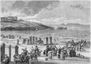 Seebad: letzte Badegäste am Strand von Dinard, Ile et Vilaine (35) von French School
