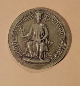 Siegel von Ludwig IX. (1214-70) mit Zepter und Lilie, ca. 1252 von French School