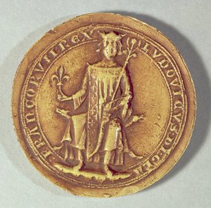 Siegel von St. Louis mit Zepter und Lilie, ca. 1252 von French School