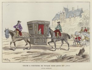 Sänfte von Pferden getragen, Zeit von Ludwig XIV. von Frankreich, 1715 von French School