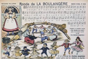 Noten für das Volkslied „Ronde de la boulangère“ - Bild von Epinal, Pellerin