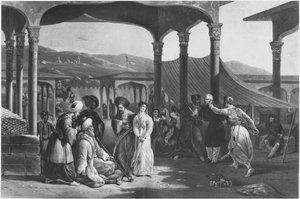 Sklavenbasar, Algier, Algerien, um 1820 von French School