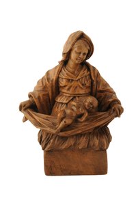 Kleine Lindenholzschnitzerei der Madonna mit Kind (Lindenholz)