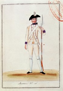 Soldat des französischen Agenois-Infanterieregiments, ca. 1780 von French School