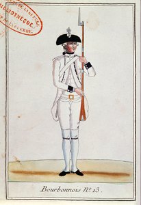 Soldat des Regiments de Bourbonnois, ca. 1780 von French School