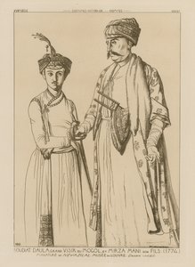 Soudiat Daula, Großwesir der Mongolen und sein Sohn, Mirza Mani (1774) von French School