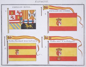 Spanische Flaggen, aus einem französischen Flaggenbuch, ca. 1819 von French School