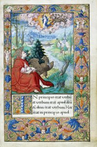 St. Johannes von Patmos, aus einem Stundenbuch für Franz I., ca. 1532-1540 von French School