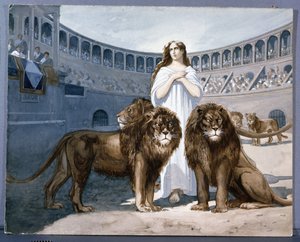 St. Blandina in der Arena mit Löwen von French School