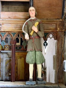 St. Isidor (polychromes Holz) von French School