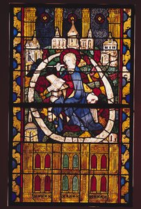 St. Johannes der Evangelist schreibt die Apokalypse, Pariser Schule, um 1350 von French School
