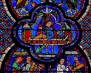 St. Johannes Fenster: Erwartet Tod und Auferstehung von French School