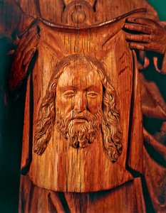 Schleier der Heiligen Veronika, gehalten von einem Engel, ca. 1500 von French School