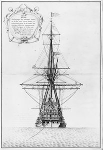 Heck eines vertäuten Schiffes, Illustration aus dem Atlas de Colbert, Tafel 48