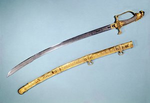 Schwert, das Napoleon I. (1769-1821) vom Direktorium überreicht wurde von French School