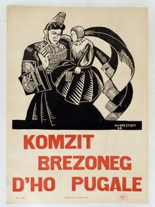 Sprecht Bretonisch mit euren Kindern - Propagandaposter in Bretonisch zur Erhaltung der Regionalsprache von French School