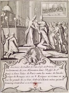 Die Abkehr von Henri IV (1553-1610) in St. Denis, Juli 1593 von French School