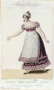 Die Schauspielerin Mademoiselle Contat in der Rolle der Suzanne in Die Hochzeit des Figaro von Pierre Augustin Caron de Beaumarchais (1732-99)
