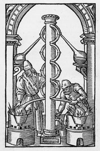 Der Alchemist bei der Arbeit, Kopie einer Illustration aus 