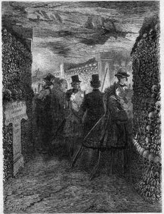 Die Katakomben von Paris im Jahr 1865: Ein Besuch der Galerien des Ossuars.