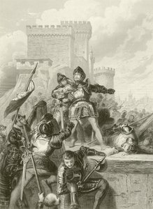 Der Chevalier Bayard verwundet bei der Belagerung von Brescia, 1512 von French School