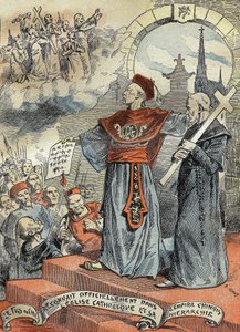 Der chinesische Kaiser Guangxu (Kouang-siu oder Kouang Siu) (1872-1908) erkannte offiziell die katholische Kirche und ihre Hierarchie an. Gravur in „Le Pelerin“ 25.05.1899.