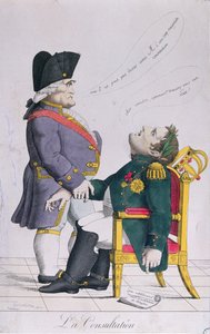 Die Beratung, Karikatur von Cambacérès und Napoleon, ca. 1810-14