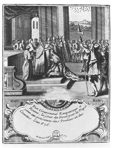 Die Krönung von Karl dem Kahlen im Jahr 875 (Gravur)