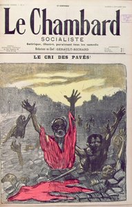 Der Schrei der Armen, Umschlag der Zeitschrift Le Chambard Socialiste, 3. Februar 1894 von French School