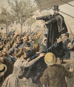 Das Deroulede-Treffen: am Ausgang, Illustration aus Le Petit Journal: Supplement illustre, 9. Oktober 1898