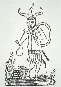 Der Teufel zeigt versteckte Schätze, Kopie einer Illustration aus Le Veritable Dragon Rouge, 2. Version, Lille 1521, verwendet in einer Geschichte der Magie, veröffentlicht Ende des 19. Jahrhunderts