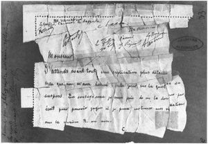 Die Dreyfus-Affäre, 22. Dezember 1894, Telegramm an Kommandant Esterhazy