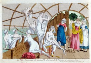 Die ökonomischen Bäder der Incroyables in der Rue de la Tannerie, Paris, um 1800 von French School