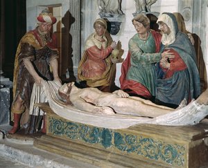 Die Grablegung (polychromes Holz)