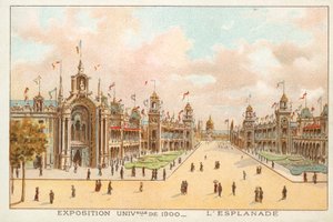Die Esplanade, Weltausstellung 1900, Paris von French School