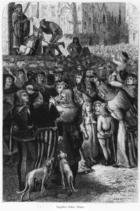 Die Hinrichtung der Sau von Falaise, Illustration aus The Man and the Beast von A. Mangin, 1872