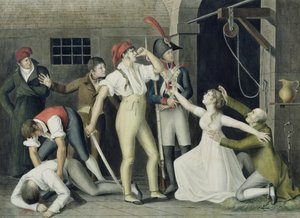 Die kindliche und heroische Hingabe von Mademoiselle de Sombreuil im September 1792, ca. 1800 von French School