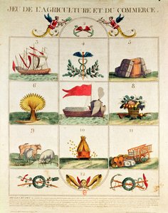 Das Spiel der Landwirtschaft und des Handels, spätes 18. Jahrhundert von French School