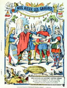 Die gallischen Anführer im Bündnis gegen Julius Caesar (100-44 v. Chr.) unter der Führung von Vercingetorix (gest. 46 v. Chr.) von French School