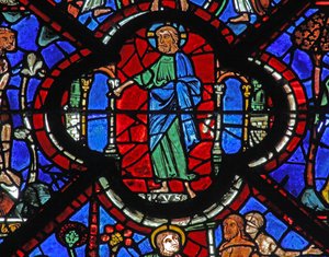 Das Fenster des barmherzigen Samariters: Gott verkündet das Urteil für die Menschheit - und die Erlösung