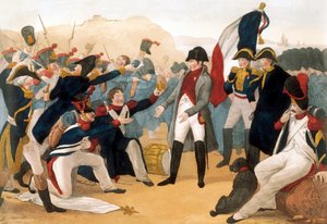 Die Hundert Tage (1. März-18. Juni 1815): die Rückkehr von Napoleon I. Bonaparte (1769-1821) von der Insel Elba, 5. März von French School