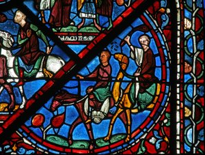 Das Joseph-Fenster: Seine Brüder kehren aus Ägypten zurück von French School
