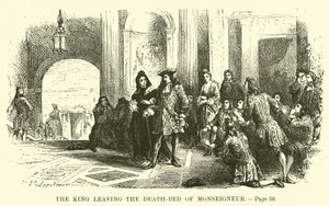 Der König verlässt das Sterbebett von Monseigneur von French School
